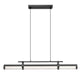 Z-Lite Benoit 44" 1-Light LED-Integrated Matte Black Steel Frame Clear Glass Shade Linear Chandelier