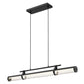 Z-Lite Benoit 44" 1-Light LED-Integrated Matte Black Steel Frame Clear Glass Shade Linear Chandelier