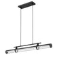 Z-Lite Benoit 44" 1-Light LED-Integrated Matte Black Steel Frame Clear Glass Shade Linear Chandelier