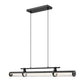 Z-Lite Benoit 44" 1-Light LED-Integrated Matte Black Steel Frame Clear Glass Shade Linear Chandelier