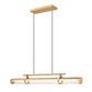 Z-Lite Benoit 44" 1-Light LED-Integrated Modern Gold Steel Frame Clear Glass Shade Linear Chandelier