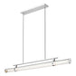 Z-Lite Benoit 56" 1-Light LED-Integrated Brushed Nickel Steel Frame Clear Glass Shade Linear Chandelier