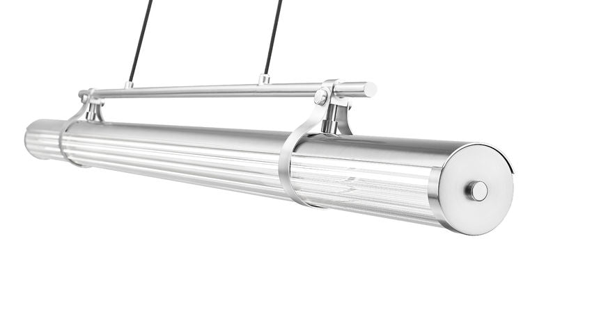 Z-Lite Benoit 56" 1-Light LED-Integrated Brushed Nickel Steel Frame Clear Glass Shade Linear Chandelier