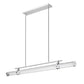 Z-Lite Benoit 56" 1-Light LED-Integrated Brushed Nickel Steel Frame Clear Glass Shade Linear Chandelier