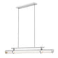 Z-Lite Benoit 56" 1-Light LED-Integrated Brushed Nickel Steel Frame Clear Glass Shade Linear Chandelier