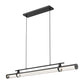 Z-Lite Benoit 56" 1-Light LED-Integrated Matte Black Steel Frame Clear Glass Shade Linear Chandelier