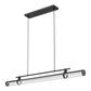 Z-Lite Benoit 56" 1-Light LED-Integrated Matte Black Steel Frame Clear Glass Shade Linear Chandelier