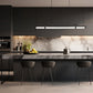 Z-Lite Benoit 56" 1-Light LED-Integrated Matte Black Steel Frame Clear Glass Shade Linear Chandelier