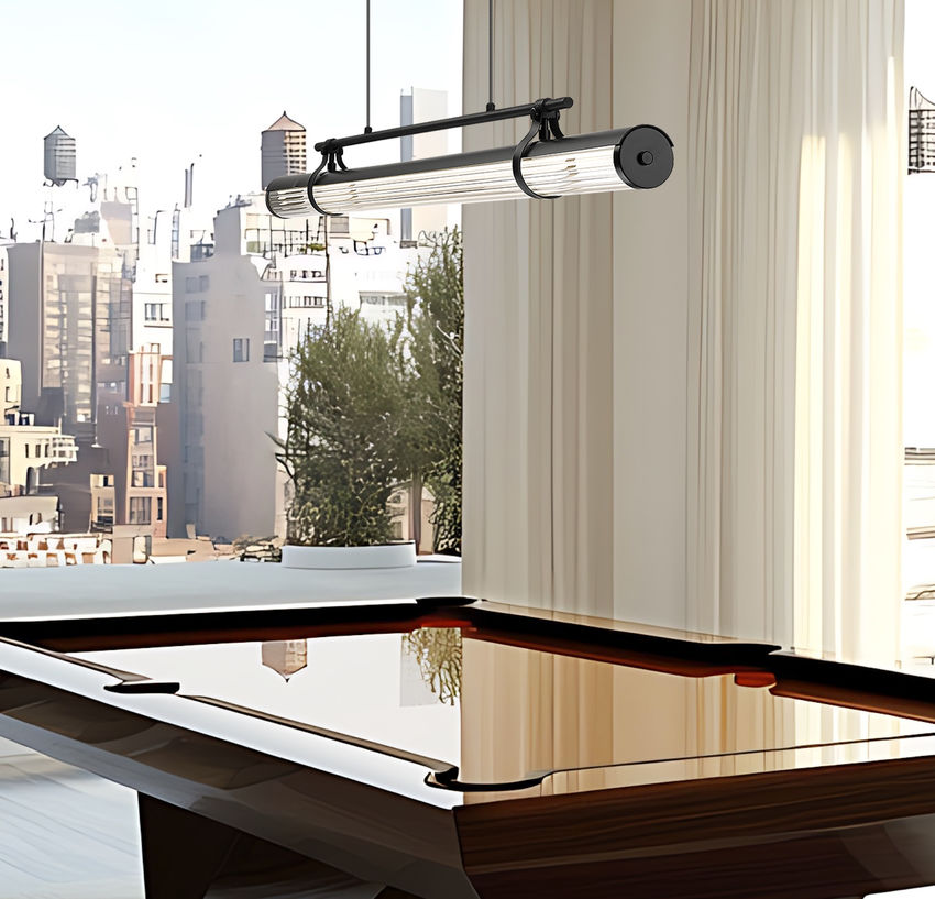 Z-Lite Benoit 56" 1-Light LED-Integrated Matte Black Steel Frame Clear Glass Shade Linear Chandelier