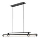 Z-Lite Benoit 56" 1-Light LED-Integrated Matte Black Steel Frame Clear Glass Shade Linear Chandelier
