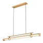 Z-Lite Benoit 56" 1-Light LED-Integrated Modern Gold Steel Frame Clear Glass Shade Linear Chandelier