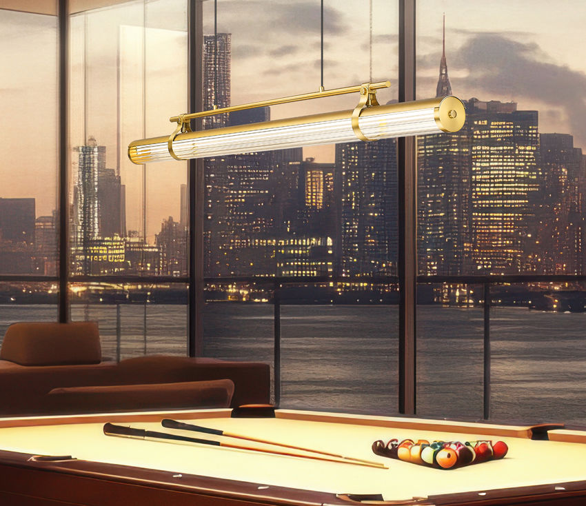 Z-Lite Benoit 56" 1-Light LED-Integrated Modern Gold Steel Frame Clear Glass Shade Linear Chandelier