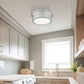 Z-Lite Bentley 12" 1-Light LED-Integrated Brushed Nickel Steel Frame White Acrylic Shade Flush Mount Lighting