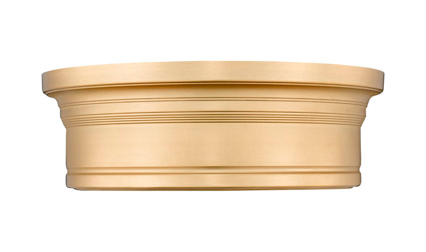 Z-Lite Bentley 12" 1-Light LED-Integrated Modern Gold Steel Frame White Acrylic Shade Flush Mount Lighting