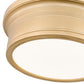 Z-Lite Bentley 12" 1-Light LED-Integrated Modern Gold Steel Frame White Acrylic Shade Flush Mount Lighting