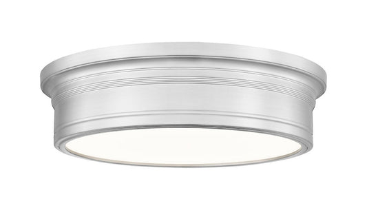 Z-Lite Bentley 16" 1-Light LED-Integrated Brushed Nickel Steel Frame White Acrylic Shade Flush Mount Lighting