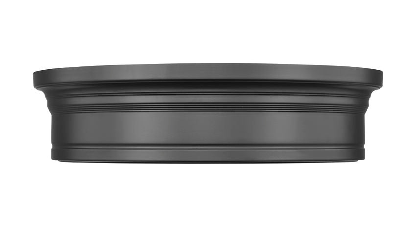 Z-Lite Bentley 16" 1-Light LED-Integrated Matte Black Steel Frame White Acrylic Shade Flush Mount Lighting