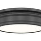 Z-Lite Bentley 16" 1-Light LED-Integrated Matte Black Steel Frame White Acrylic Shade Flush Mount Lighting