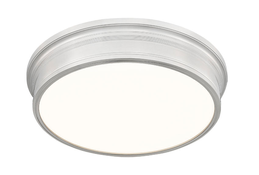 Z-Lite Bentley 20" 1-Light LED-Integrated Brushed Nickel Steel Frame White Acrylic Shade Flush Mount Lighting