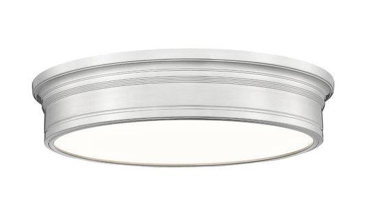 Z-Lite Bentley 20" 1-Light LED-Integrated Brushed Nickel Steel Frame White Acrylic Shade Flush Mount Lighting
