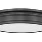 Z-Lite Bentley 20" 1-Light LED-Integrated Matte Black Steel Frame White Acrylic Shade Flush Mount Lighting