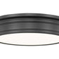 Z-Lite Bentley 20" 1-Light LED-Integrated Matte Black Steel Frame White Acrylic Shade Flush Mount Lighting