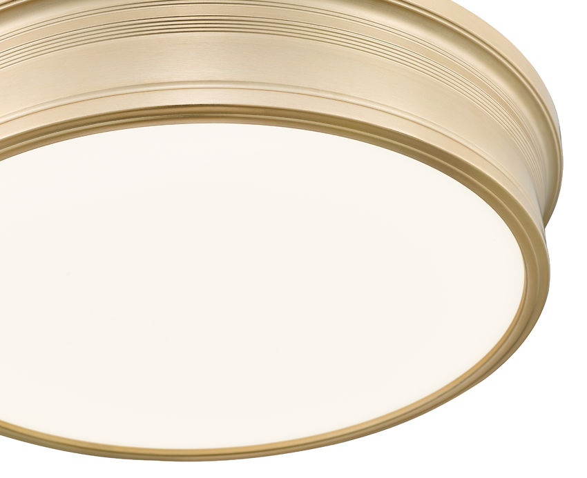 Z-Lite Bentley 20" 1-Light LED-Integrated Modern Gold Steel Frame White Acrylic Shade Flush Mount Lighting