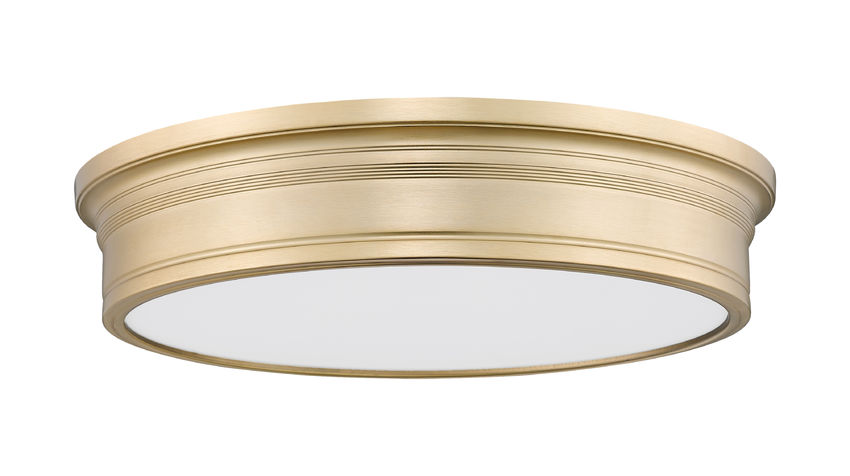 Z-Lite Bentley 20" 1-Light LED-Integrated Modern Gold Steel Frame White Acrylic Shade Flush Mount Lighting