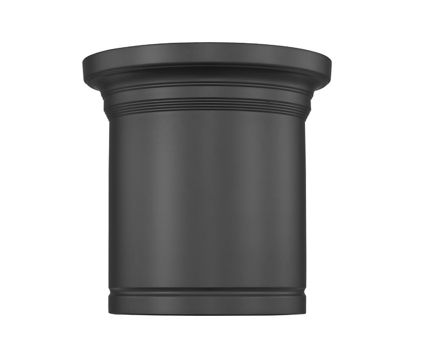 Z-Lite Bentley 8" 1-Light LED-Integrated Matte Black Steel Frame White Acrylic Shade Flush Mount Lighting