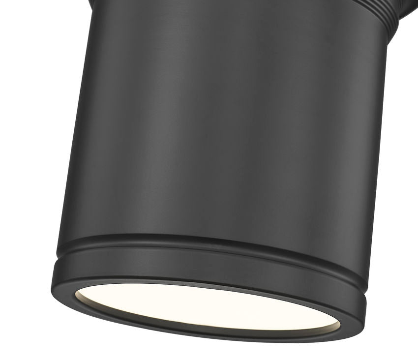 Z-Lite Bentley 8" 1-Light LED-Integrated Matte Black Steel Frame White Acrylic Shade Flush Mount Lighting