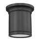 Z-Lite Bentley 8" 1-Light LED-Integrated Matte Black Steel Frame White Acrylic Shade Flush Mount Lighting