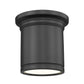 Z-Lite Bentley 8" 1-Light LED-Integrated Matte Black Steel Frame White Acrylic Shade Flush Mount Lighting