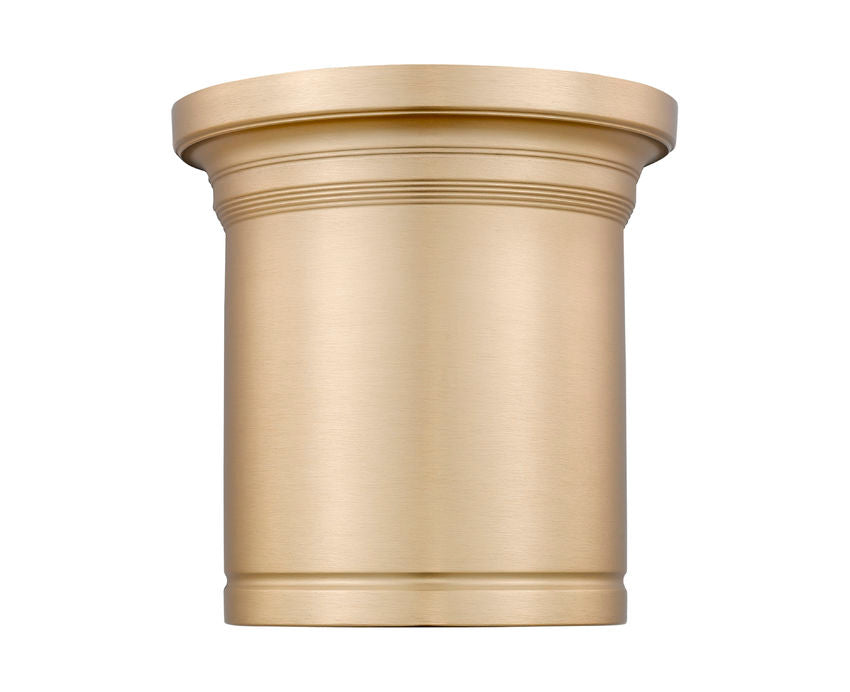 Z-Lite Bentley 8" 1-Light LED-Integrated Modern Gold Steel Frame White Acrylic Shade Flush Mount Lighting