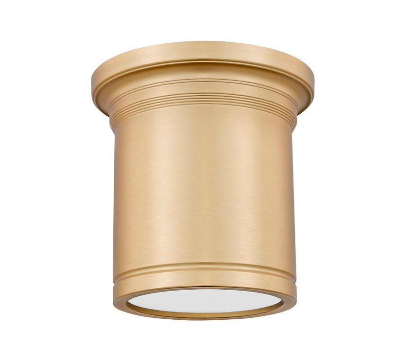 Z-Lite Bentley 8" 1-Light LED-Integrated Modern Gold Steel Frame White Acrylic Shade Flush Mount Lighting