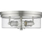 Z-Lite Bohin 13" 2-Light Brushed Nickel Flush Mount Lighting With Clear Seedy Glass Shade