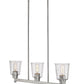 Z-Lite Bohin 5" 3-Light Brushed Nickel Island Light With Clear Seedy Glass Shade
