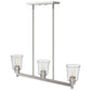 Z-Lite Bohin 5" 3-Light Brushed Nickel Island Light With Clear Seedy Glass Shade