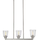 Z-Lite Bohin 5" 3-Light Brushed Nickel Island Light With Clear Seedy Glass Shade