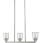 Z-Lite Bohin 5" 3-Light Brushed Nickel Island Light With Clear Seedy Glass Shade