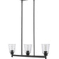 Z-Lite Bohin 5" 3-Light Matte Black Island Light With Clear Seedy Glass Shade