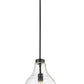 Z-Lite Bon Air 10" 1-Light Matte Black Steel and Clear Glass Shade Pendant Light