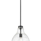 Z-Lite Bon Air 10" 1-Light Matte Black Steel and Clear Glass Shade Pendant Light