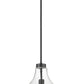 Z-Lite Bon Air 10" 1-Light Matte Black Steel and Clear Glass Shade Pendant Light