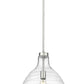 Z-Lite Bon Air 13" 1-Light Brushed Nickel Steel and Clear Glass Shade Pendant Light