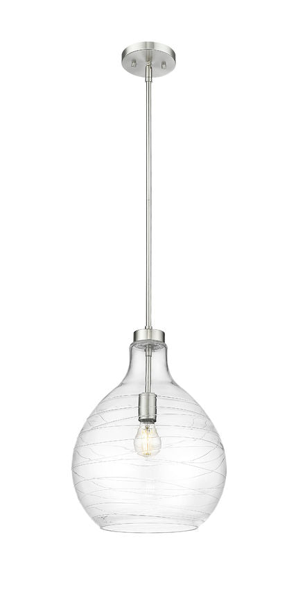 Z-Lite Bon Air 13" 1-Light Brushed Nickel Steel and Clear Glass Shade Pendant Light