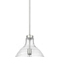 Z-Lite Bon Air 13" 1-Light Brushed Nickel Steel and Clear Glass Shade Pendant Light