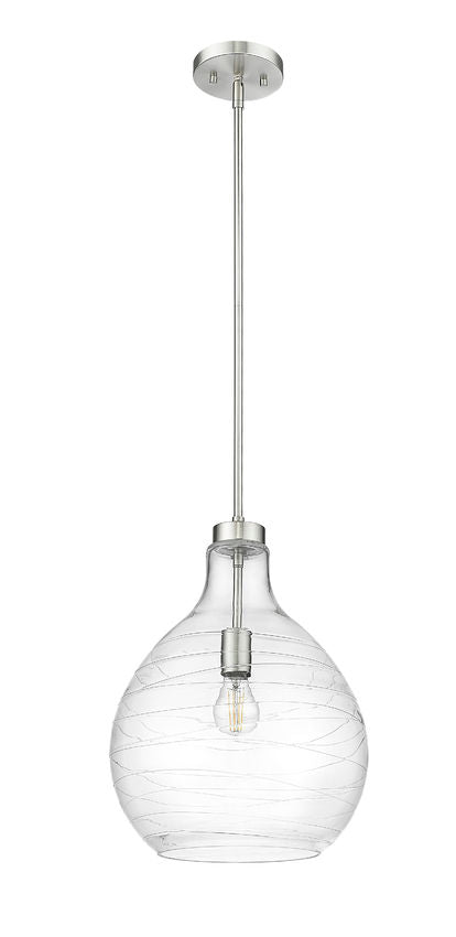 Z-Lite Bon Air 13" 1-Light Brushed Nickel Steel and Clear Glass Shade Pendant Light
