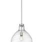 Z-Lite Bon Air 13" 1-Light Brushed Nickel Steel and Clear Glass Shade Pendant Light