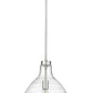Z-Lite Bon Air 13" 1-Light Brushed Nickel Steel and Clear Glass Shade Pendant Light