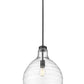 Z-Lite Bon Air 13" 1-Light Matte Black Steel and Clear Glass Shade Pendant Light